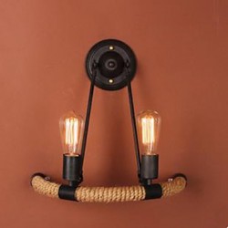 Contracted Balcony Stair Lamp Semicircle Hemp Rope Wall Lamp