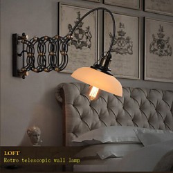 Vintage Industrial American Country Restaurant Bedroom Study Creative Staircase Aisle Lamp Telescopic Iron Wall Lamps