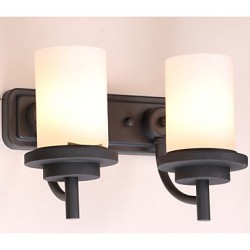 2*60W Retro Iron Classic Style Wall light in Painting Processing with Frosted glass