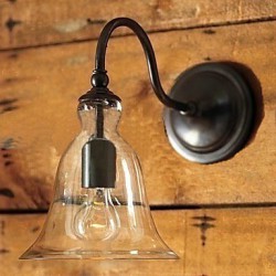 40W Nature Inspired Iron Wall Light with Transparent Glass Shade