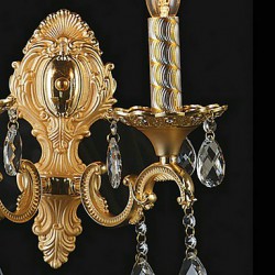 Golden Crystal Wall Light with 2 Lights