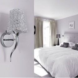 Silver Bedside Lamp Reading Wall Lamps Plumbing Trap Background Mirror Light