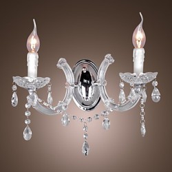 Elegant Crystal Wall Light with 2 Lights