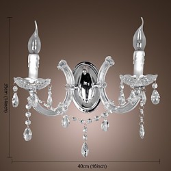 Elegant Crystal Wall Light with 2 Lights