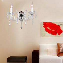 Elegant Crystal Wall Light with 2 Lights