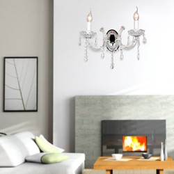 Elegant Crystal Wall Light with 2 Lights