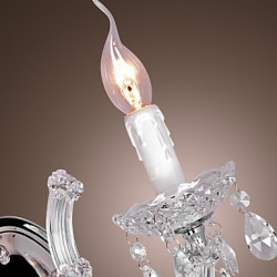 Elegant Crystal Wall Light with 2 Lights