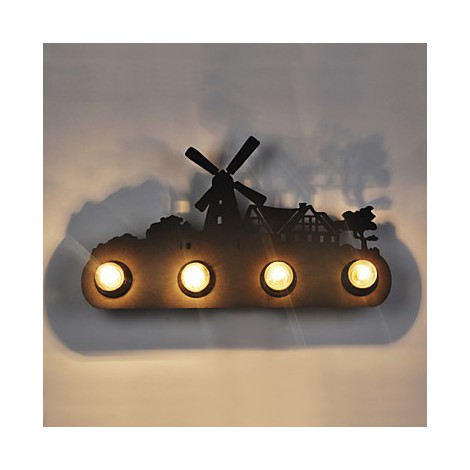 4 Lights American Village Pastoral Loft Style Bedroom Aisle Iron Retro Wall Lamps Lighting Pop