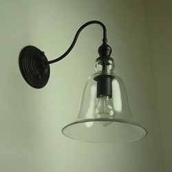 Vintage Wall Lamp One Light Steel and Glass