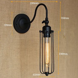 Art Minimalist Matte Black American Country Living Room Lamp Bedroom Balcony Wall Lamp Bedside Lamp