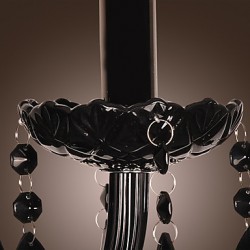 Black Crystal Wall Light with Candle Bulb