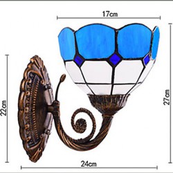 E27 220V 24*27CM 5-10㎡ Europe Type Restoring Ancient Ways Wall Lamp Creative Mediterranean Glass Led Lights