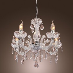 New Upligh Chrome Ceiling lamp 5 Candle light Acrylic Fixture Chandelier Pendant