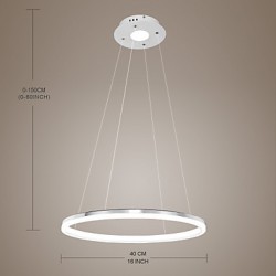 Modern Design Pendant Lights/20W High Quality LED Acrylic Single Ring/Fit for Living Room, Dining Room,Study Room/Office