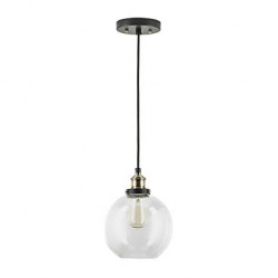 Industrial Factory Pendant Lamp - Antique Brass One-Light Fixture Glass Shade,Cafe Dining Room Pendant Light