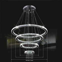 LED Crystal Pendant Lights Ceiling Lighting Clear Crystal Round 4 Rings 20CM 40CM 60CM 80CM LED Source Fixtures