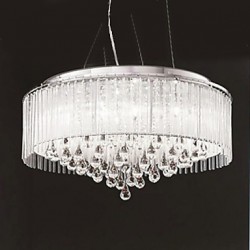 Max 40W Modern/Contemporary / Drum Crystal / Bulb Included Chrome Pendant Lights Living Room / Bedroom / Dining Room