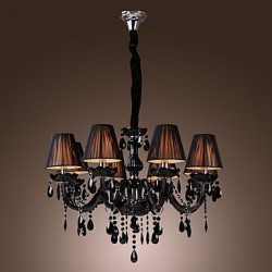 Chandelier Luxury Modern Black Crystal Living 8 Lights