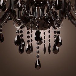 Chandelier Luxury Modern Black Crystal Living 8 Lights