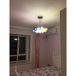 Modern Bubble Globe Colored Glass Pendant Light with 19 Lights