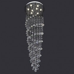 50 w Modern/Contemporary Crystal Chrome Metal Flush Mount Living Room / Hallway