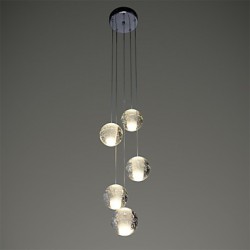 Modern Pendant Lights Pendant Lamp 5 Lights G4 Retroifit Chrome Plating Crystal for Dining Room Stairs Light