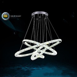 Modern LED Pendant Light Clear Crystal Ceiling Chandeliers Lighting Lamp with D100CM+D80CM+D60CM+D40CM CE FCC UL