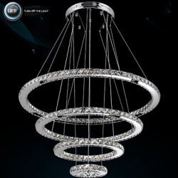 Modern LED Pendant Light Clear Crystal Ceiling Chandeliers Lighting Lamp with D100CM+D80CM+D60CM+D40CM CE FCC UL