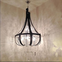 Post Modern Luxury Leather Crystal Creative Lron Chandelier