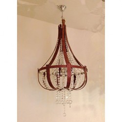 Post Modern Luxury Leather Crystal Creative Lron Chandelier