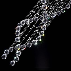 LED Ceiling Crystal Pendant Light Lighting Lamps 13 Lights Modern Silver Canpoy Transparent K9 Crystal Fixtures