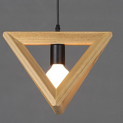 E27 Line 1M 30*30CM European-Style Creative Country Restoring Ancient Ways Triangular Wood Box Droplight LED