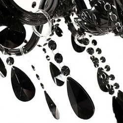 Chandelier Black Crystal Modern 6 Lights