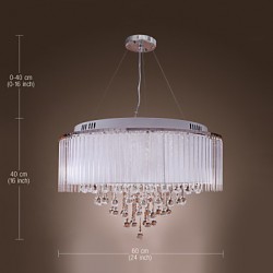 Max 20W Modern/Contemporary / Drum Crystal Electroplated Pendant Lights Living Room / Bedroom / Dining Room