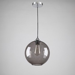 Modern Glass Pendant Light in Round Smoke grey Bubble Design