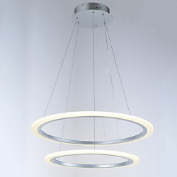 LED Acrylic Pendant Lamps Ceiling Hanging Chandeliers Light Fixtures with 2 ring 6080 CE FCC ROHS