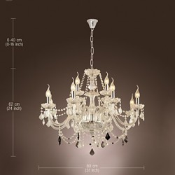 Max 40W Rustic/Lodge Crystal Electroplated Glass Chandeliers Living Room / Dining Room