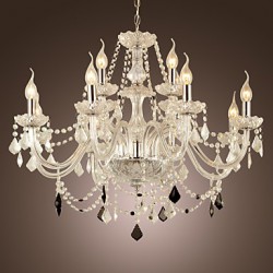 Max 40W Rustic/Lodge Crystal Electroplated Glass Chandeliers Living Room / Dining Room