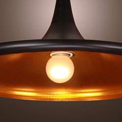 Comtemporary Aluminum Pendant Light with Black Shade