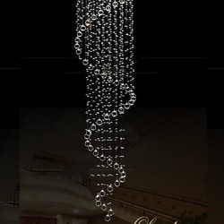 Modern Crystal LED Pendant Light Chandeliers Lighting Lamps Fixtures with Single Spiral D70CM H250CM CE FCC UL