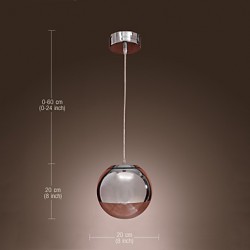 Max 60W Modern/Contemporary / Globe Mini Style Chrome Metal Pendant Lights Dining Room / Kitchen