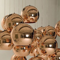 E27 220V15*15CM 5-10㎡Creative Simple Glass Nordic Retro Electroplating Ball Pendant Lamp Led Light