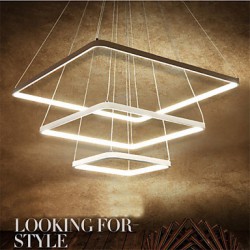 Modern Design/90W LED Pendant Light Three Rings Squareness/Fit for Showroom,Living Room, Dining Room,office, Game Room