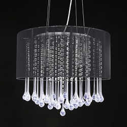 Drum Pendant Modern 4 Lights Winding Lampshade Crystal Chandelier Chandelier Modern Minimalist Design Restaurant