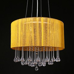 Drum Pendant Modern 4 Lights Winding Lampshade Crystal Chandelier Chandelier Modern Minimalist Design Restaurant