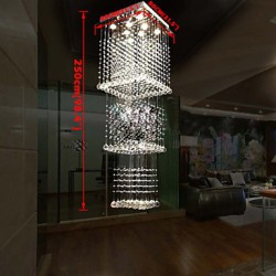 LED Ceiling Crystal Pendant Lamps Light Lighting 8 Lights Modern Luxurious Silver Canpoy K9 Clear Crystal Fixtures