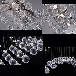 LED Ceiling Crystal Pendant Lamps Light Lighting 8 Lights Modern Luxurious Silver Canpoy K9 Clear Crystal Fixtures