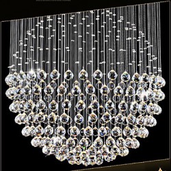 LED Pendant Light Modern Crystal Chandelier 12 Lights Silver Canpoy Clear Crystal Globe Ceiling Lamps Fixtures H210CM