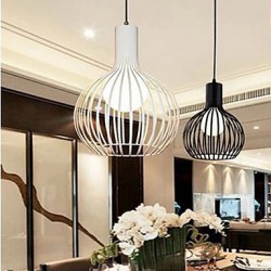 E27 220V 20*24CM 5-10㎡American Retro Contracted, Wrought Iron Birdcage Chandelier Lamp Led Light