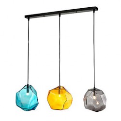 Pendant, 3 Light, Italy Style Transparent Electroplating